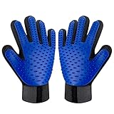 1 Paar/2 Stk Haustier Fellpflege Handschuh, Pet Bürste Handschuh, Tierhaar Handschuh, Haarentfernungs Handschuhe, Katzenhandschuh für langes, kurzes Fell, Haare, Hunde, Katzen, Kaninchen - Blau