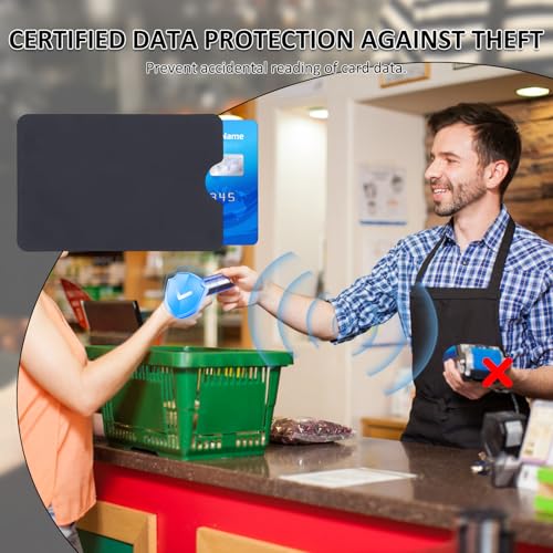 15 Stück EC Karten Schutzhülle, RFID Blocker Kartenhülle, Kartenschutzhülle für EC Karte, für Kreditkarte, Personalausweis, Bank Karte 9.1x6.2cm Schwarz – Bild 4