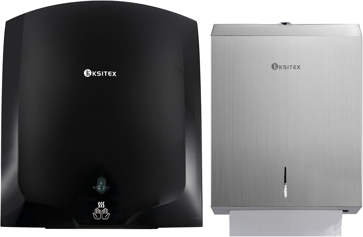 Commercial Hand Dryer Wall Mounted & Stainless Steel Paper Towel Dispenser,1600 W Electric Hand Dryer & C Fold Multifold Trifold Paper Towel Dispenser