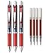Pentel EnerGel Deluxe RTX Liquid Gel Ink Pen Set Kit, Pack of 3 with 4 Refills (Red - 0.5mm)