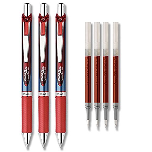 Set de bolígrafos Pentel EnerGel Deluxe RTX rojo 0.5 mm x3 miniatura 1