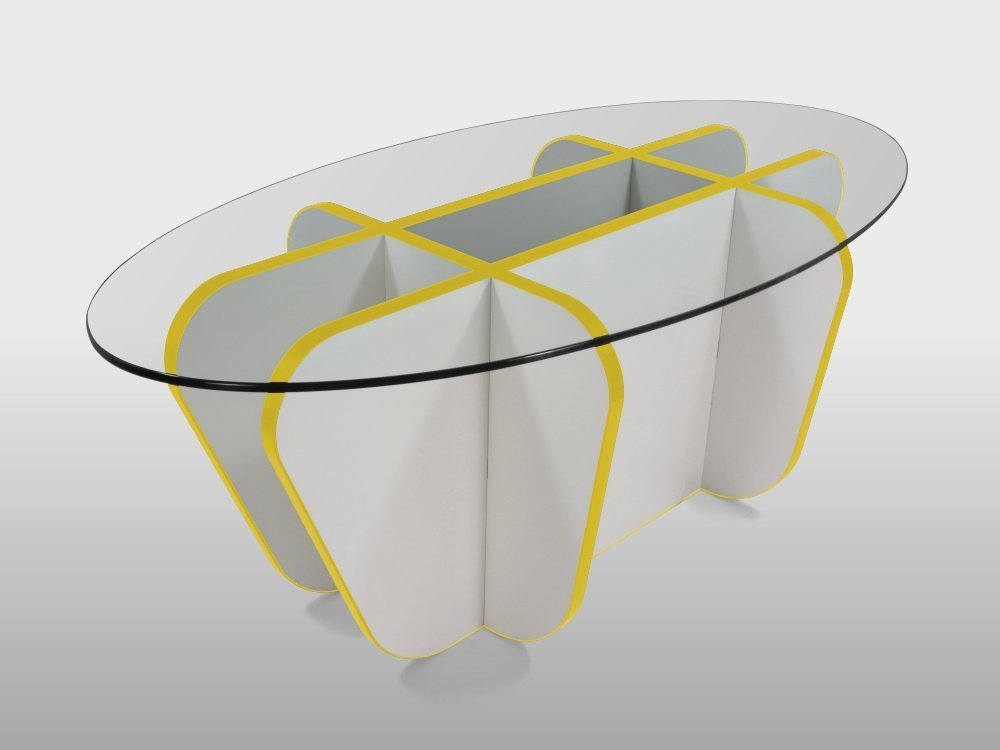 Zespoke Design Handcrafted Retro Tic Tac Table Yellow