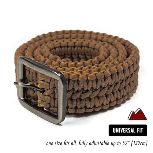 ASR Outdoor EDC Survival 550 Paracord Belt with Stainless Buckle, 52 inch (3 Colors)3