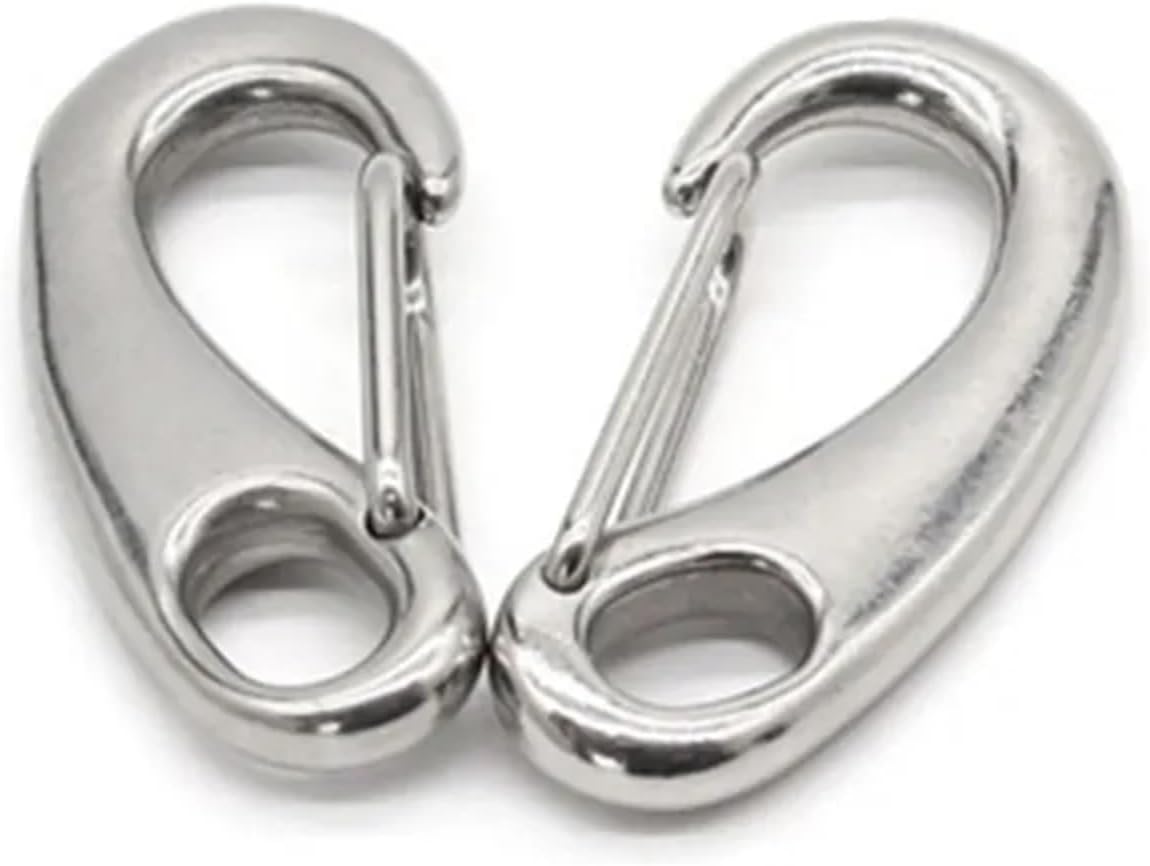 Spring Snap Hook 6 Pcs Marine 316 Stainless Steel Multifunctional Hiking Camping Belt Carabiner Quick Release Hook