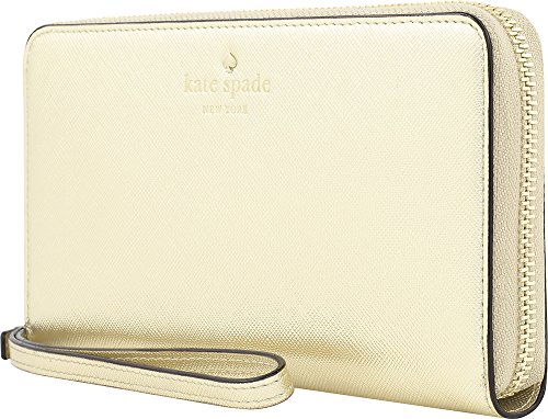 Kate Spade New York Zip Wristlet (Fits Most Mobile Phones) - Saffiano Gold, KSIPH-018-SGLD