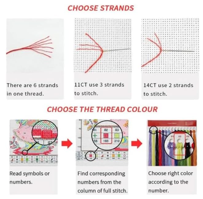 Broderie imprimé Koi fleuri kit point de croix 11CT avec canevas de coton de qualité supérieure