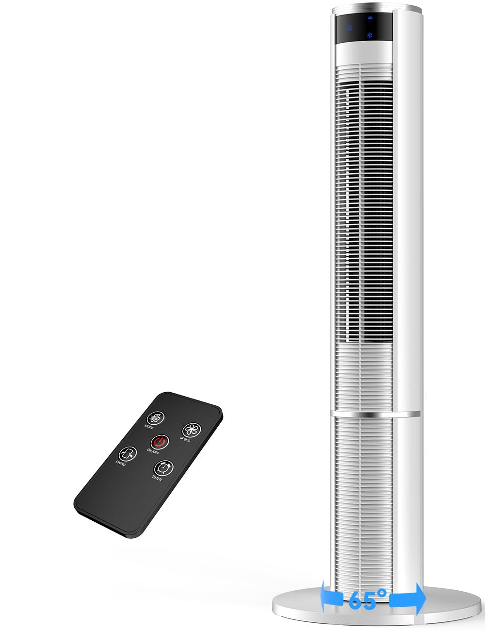 HIFRESH 110CM Tower Fan for Room, Remote & Touch, 3 Speeds &3 Modes, 7H Timer, 25dB Silent Operation, High Performance Bladeless Technology, 65° Oscillation Cover Room up to 25㎡, Low Power Consumption-image-44