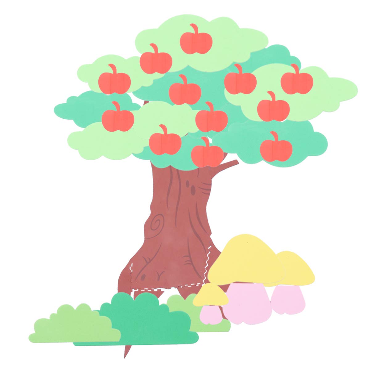 Healifty 3D Stickers Cartoon Tree Wall Stickers 3D Removable Foam Wall Decals Room DIY Wallpaper Decoration for Nursery Living Room Kindergarten Classroom Bedroom() Stickers