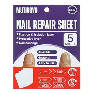 Nail Repair Sheet works for Fixation & isolation layer for Broken Nails, Protective layer for Acrylic, Nail bandage for Nail Recovery, Invisible Instant and Easy to use 5 pcs