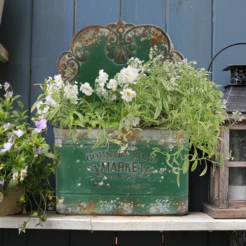 All-Chic-Metal-Wall-Planter-Outdoor-Wall-Hanging-Planter-Rustic-Wall-Mount-Planter-Outdoor-Wall-Planter-for-Farmhouse-Garden-Decor-Green