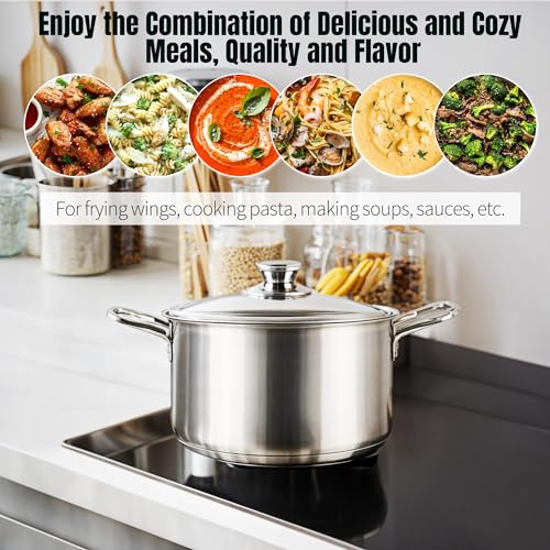 Aufranc HS-018 ® 2 Quart Tri-Ply Stainless Steel Stockpot With Glass Lid thumb #5