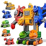 KIZONLY Transform Toys for Boys 4-6, 5 in 1 Take Apart Toys for Boys 3-5, Dinosaur Transforming Assembling Robot Toy for Kids, Educational Birthday Gift for 4 5 6 7 8 Year Old Boy Girls