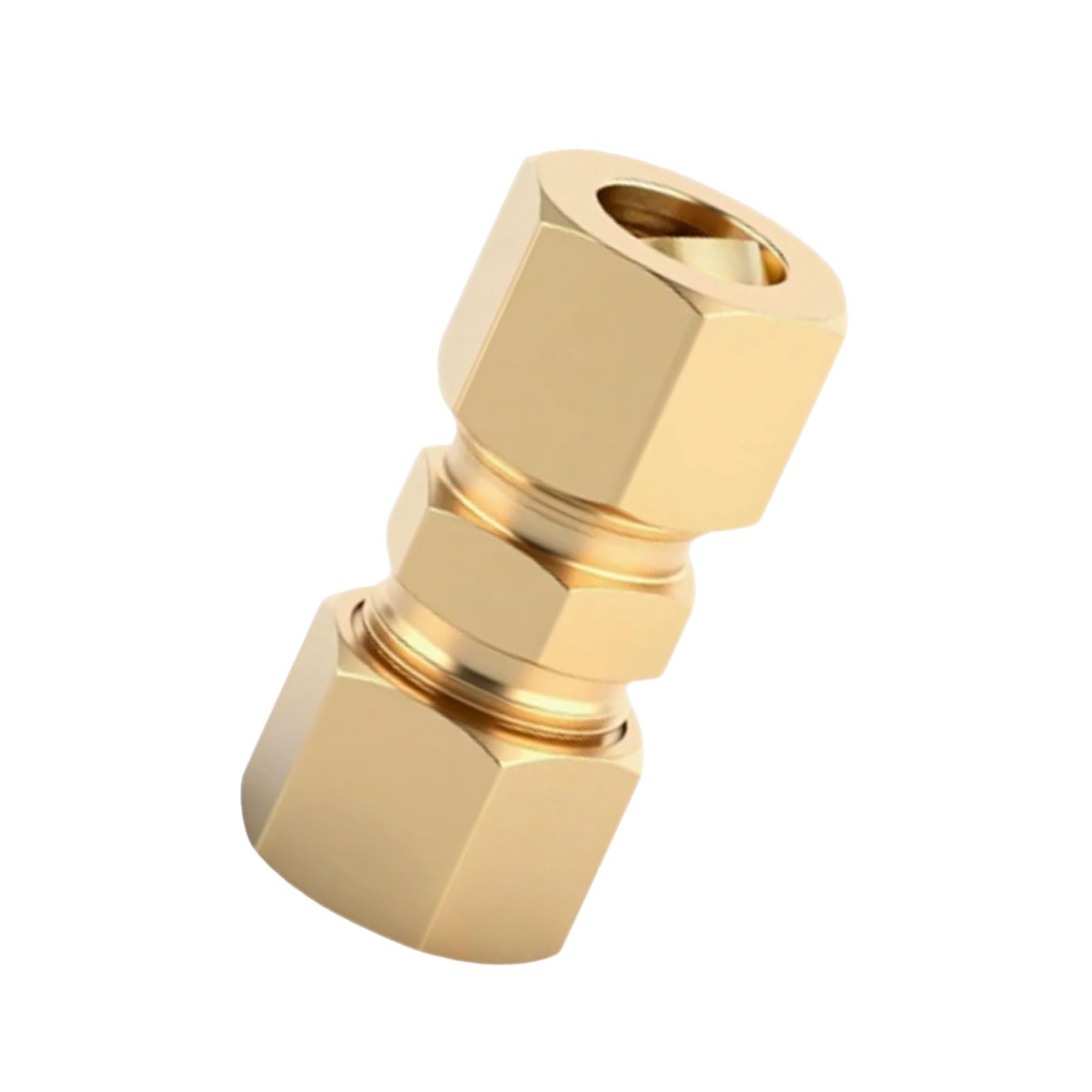 Hdoytxxm 3/8 10Pcs Brass Compression Tube Fittings Tube Connectors For Fuels Air Liquid Oil Vacuum Refrigerator Water Lines Refrigeration Adapter