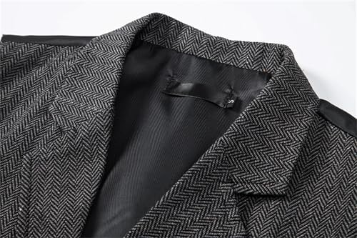 Men's Coarse Tweed Dress Vest Multi-Pockets for Men Casual Vintage Gentleman Waistcoat for Wedding Party3