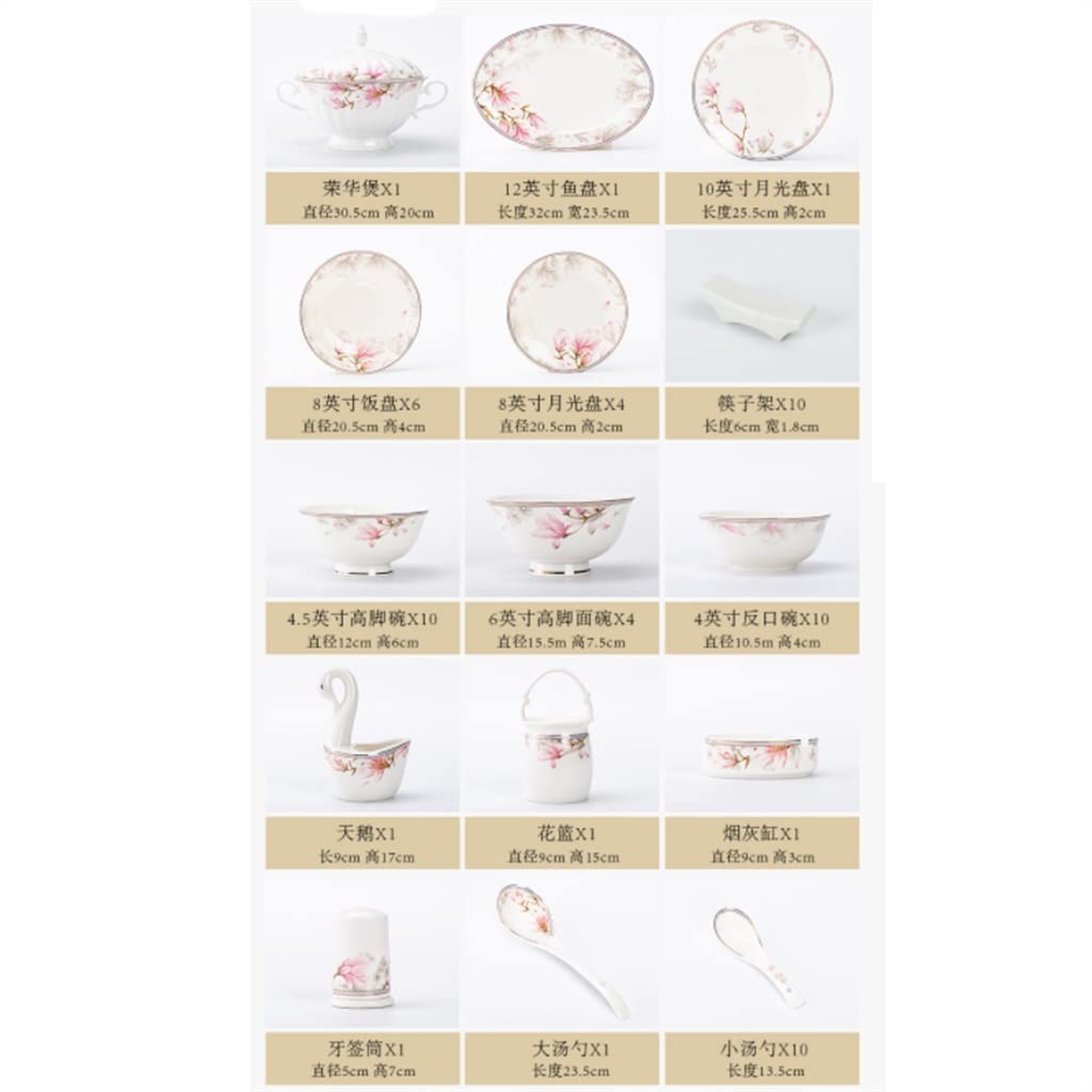 SAeWare Home Combination Creative Bone - Vajilla de cerámica de porcelana