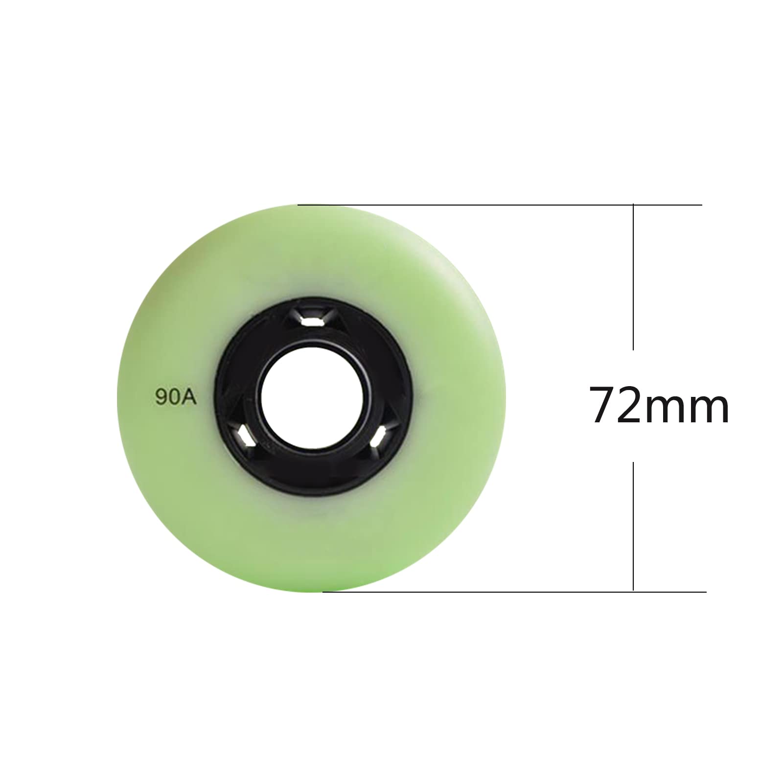 Genérico Koła do łyżworolek wewnątrz na zewnątrz 90A Flash 72 mm 76 mm 80 mm lampa błyskowa świecące koło zapasowe w linii LED zestaw 8 sztuk