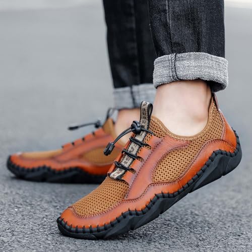 Large Size Men's Sports Sandals Summer Breathable Mesh Outdoor Hiking Fisherman Beach Shoes Anti-Slip for Daily Walking Driving and Working4