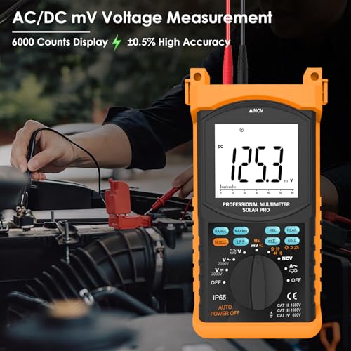 Image of BTMETER Professional Digital Multimeter, 6000 Count True RMS Auto-Ranging for AC /DC Voltage Current, Resistance, Capacitance, Frequency, Continuity, NCV, with Peak Hold, Low Pass Filter BT-6688T