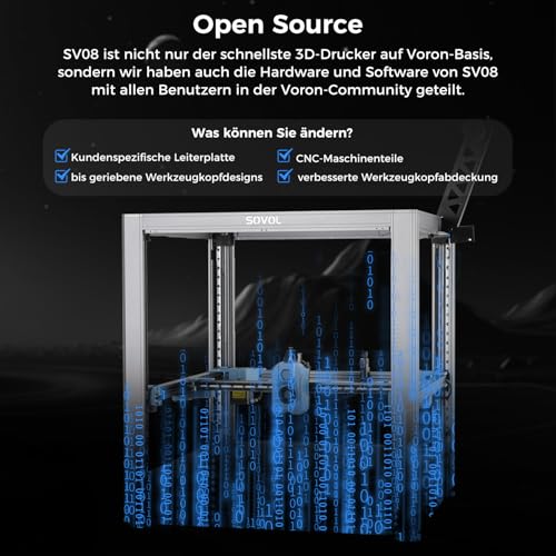 Sovol SV08 Core-XY 3D Printer with Camera, 700 mm/s High Speed Printing, Open Source, 4 Independent Z Motors, Remote Control, Print Size 350 x 350 x 345 mm