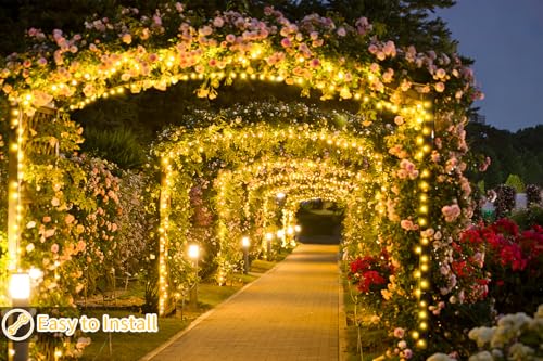 60M 500 LED Fairy Lights Outdoor Green Wire String Lights Plug in Waterproof Christmas Lights Mains Powered with Remote Timer 8 Modes for Outside Garden Patio Yard House Party Decorations Warm White - Image 3