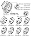 LOAYHOAY 9Pcs 8MM Stainless Steel Band Rings for Men Women Chain Rings Simple Brushed Wedding Engagement Rings Set 7-13 Silver Size10