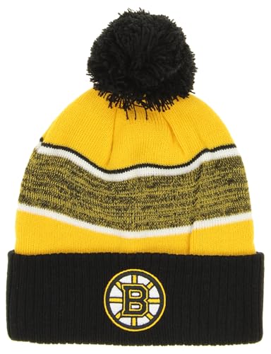 Outerstuff NHL Teams Youth Boys 8-20 Winter Cuff Knit Hat with Pom, One Size, Boston Bruins