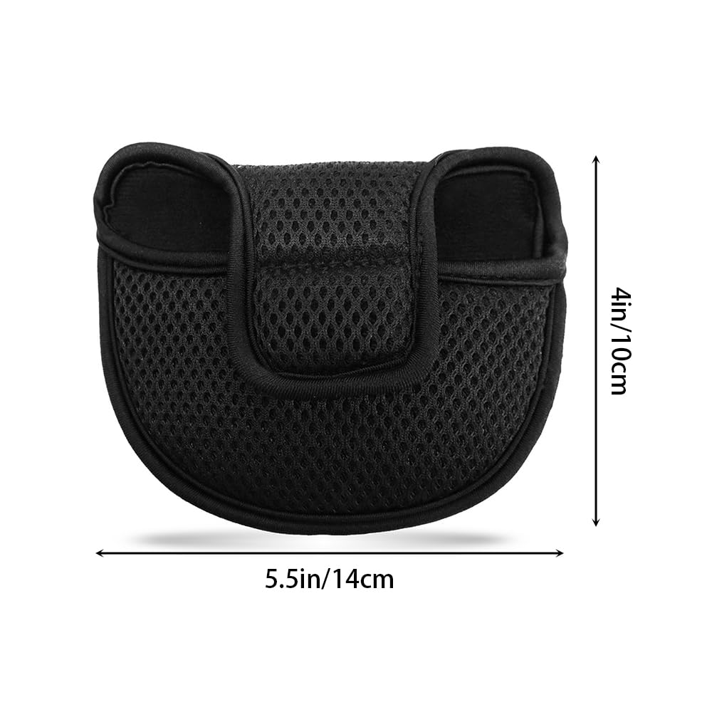 Golf Club Putter Covers,Nylon Golf Headcovers with Closure for Golf Putters Protection, Black - Image 4