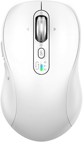 Miniatura 14 de Ratón inalámbrico Bluetooth Ergo, mouse de computadora Ergo para múltiples dispositivos, desplazamiento de metal de 4 vías, ± 3200 DPI, 10 botones,