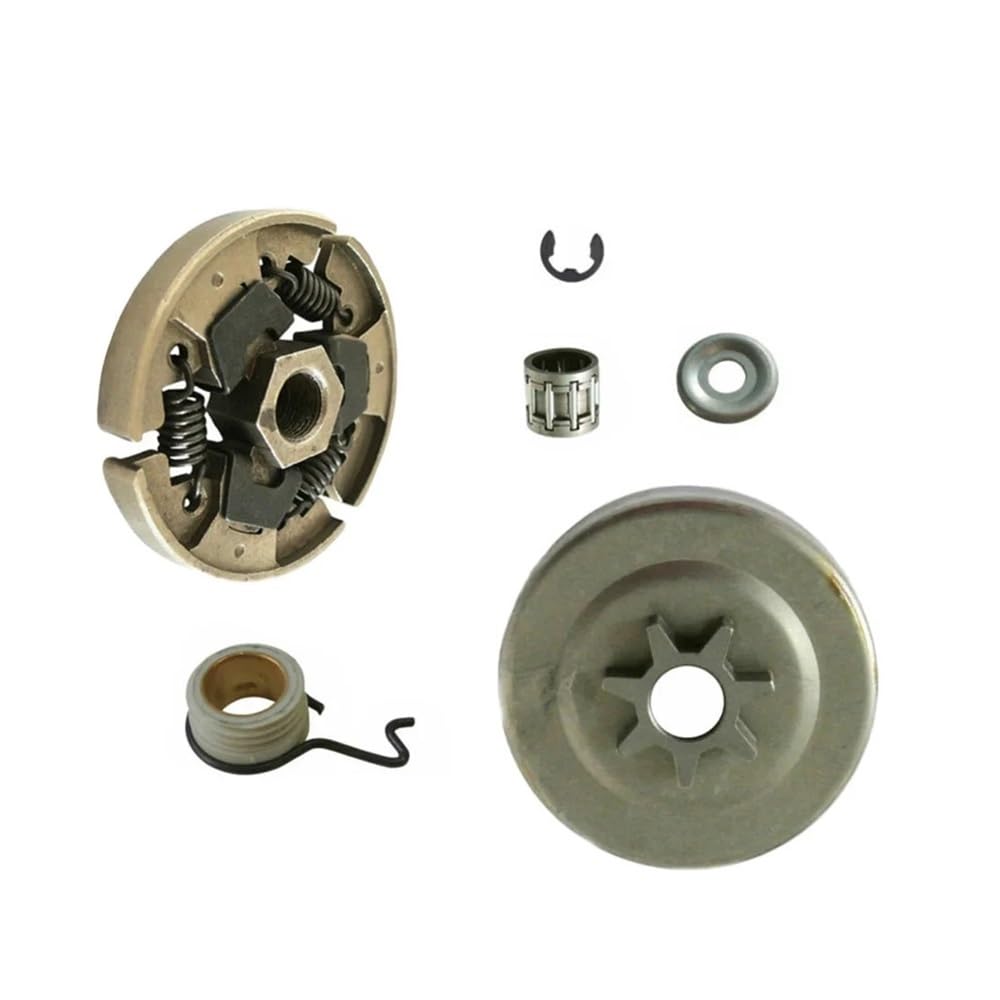 Kit de arandela de piñón de Tambor de Embrague con Clip en E for llanta Compatible con motosierras 018, 023, 025, MS170, MS180, M10, M30 y M50.