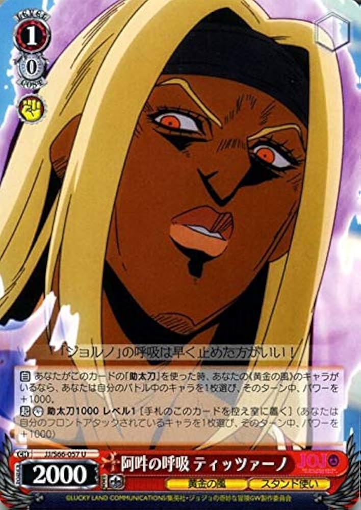 ヴァイスシュヴァルツ　JOJO ジョルノ ヴァイスシュヴァルツ ヴァイス 正義の体現者 ジョルノ R