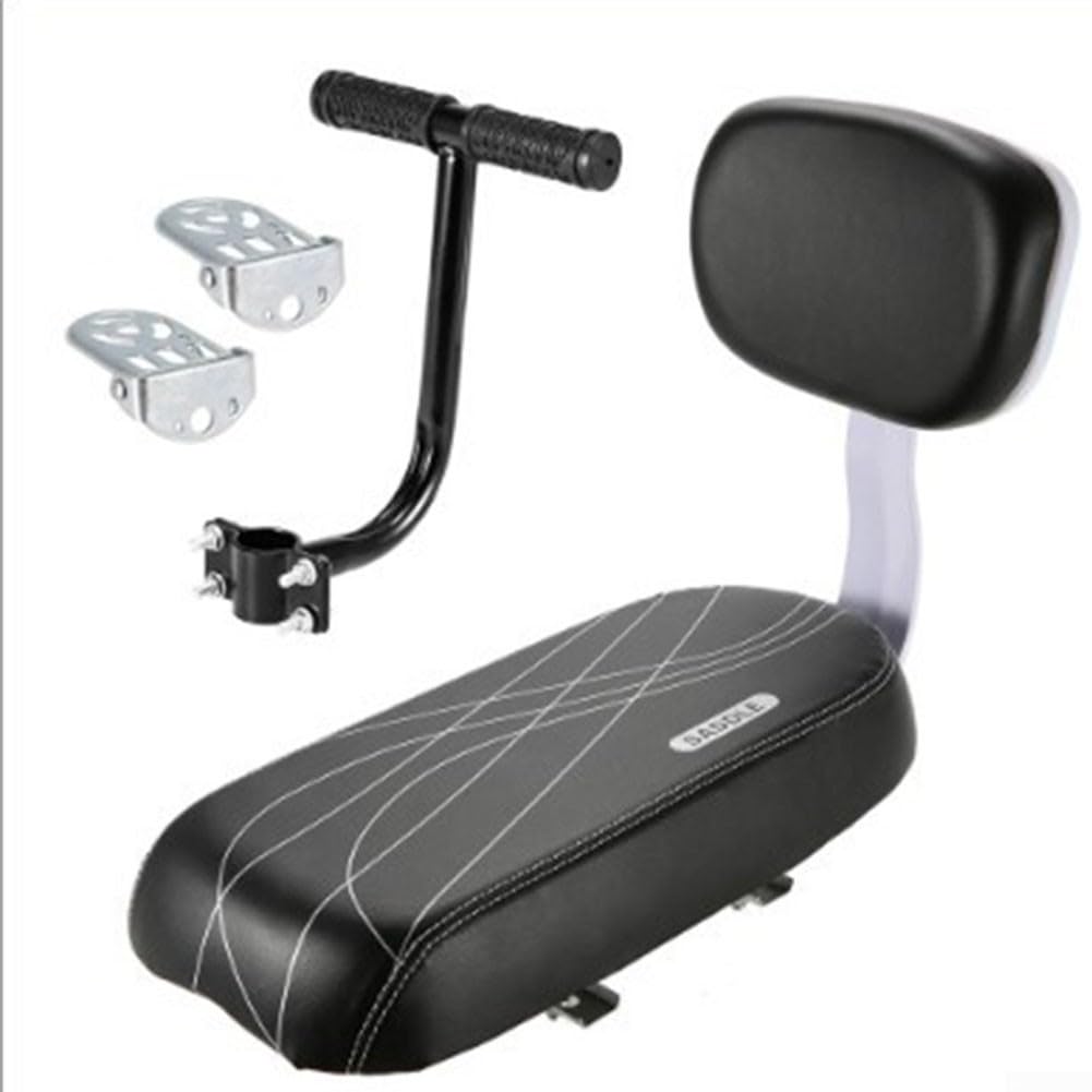 Seggiolino posteriore per bicicletta con schienale maniglia e pedali, supporto in acciaio al carbonio morbido, cuscino morbido per mountain bike, bici elettrica, adulti e ragazzi, blu, nero, rosa