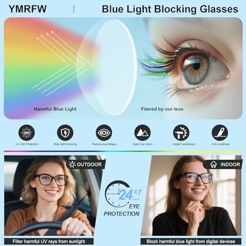 Image of Retro Blue Light Blocking Glasses for Women Men Classic Style Computer TV Eyeglasses Anti Eyestrain