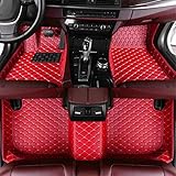 Muchkey car Floor Mats fit for Charger 2006-2013 Full Coverage All Weather Protection Non-Slip Leather Floor Liners red