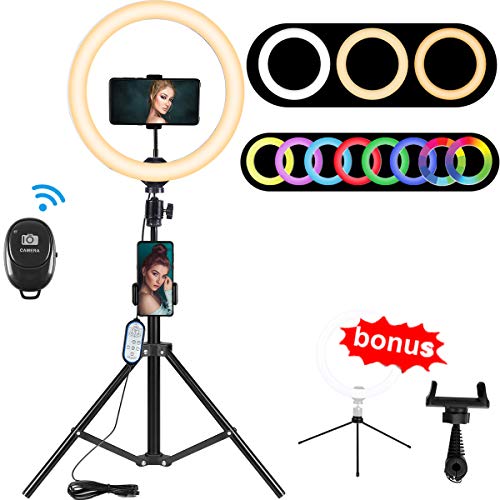 10.2" RGB Selfie Ring Light, RGB Flash Ring Light with Tripod Stand