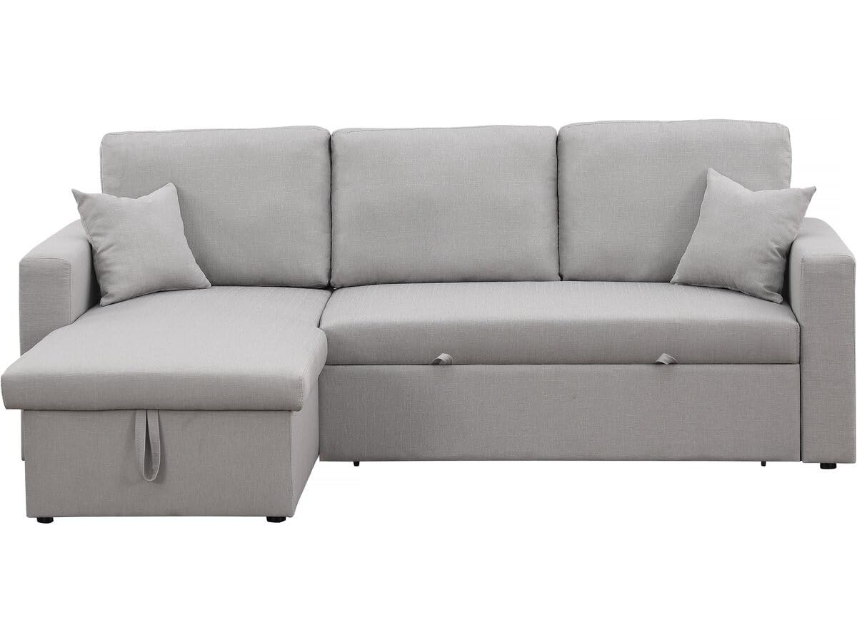 Habitat et Jardin Canapé d'angle Convertible/réversible avec Coffre Alain - 3 Places - Gris Clair