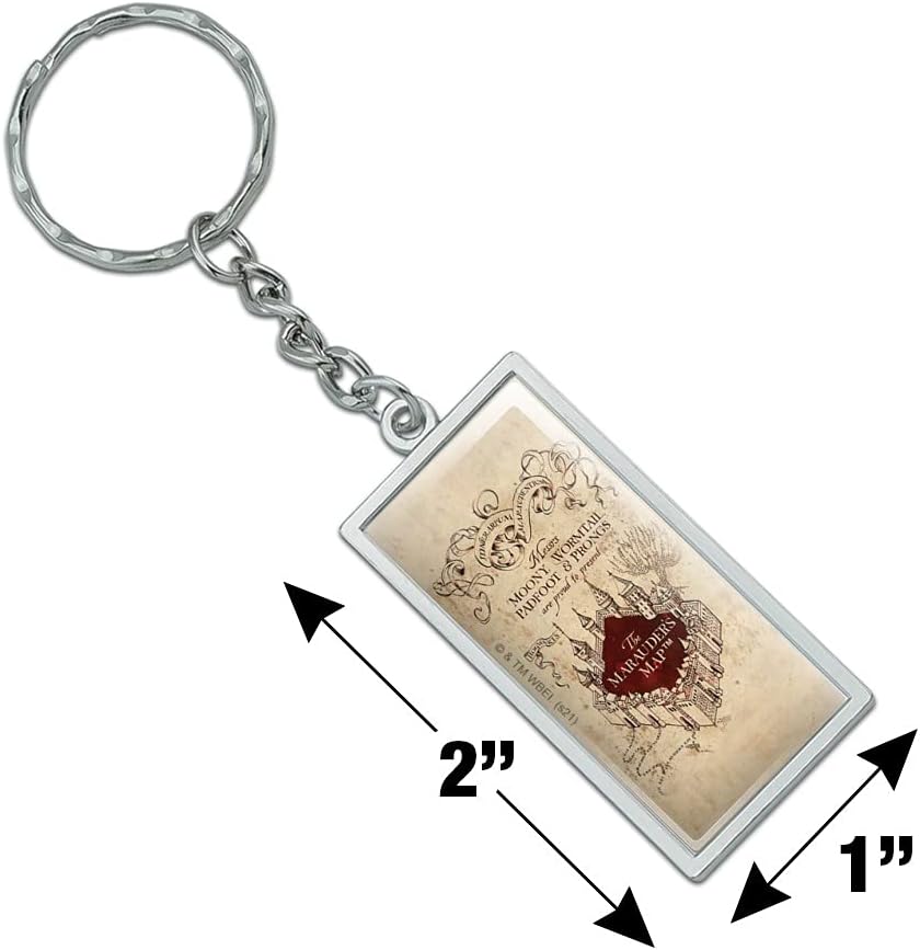 GRAPHICS & MORE Rectangle Harry Potter Marauders Map Keychain in Chrome Plated Metal image 3