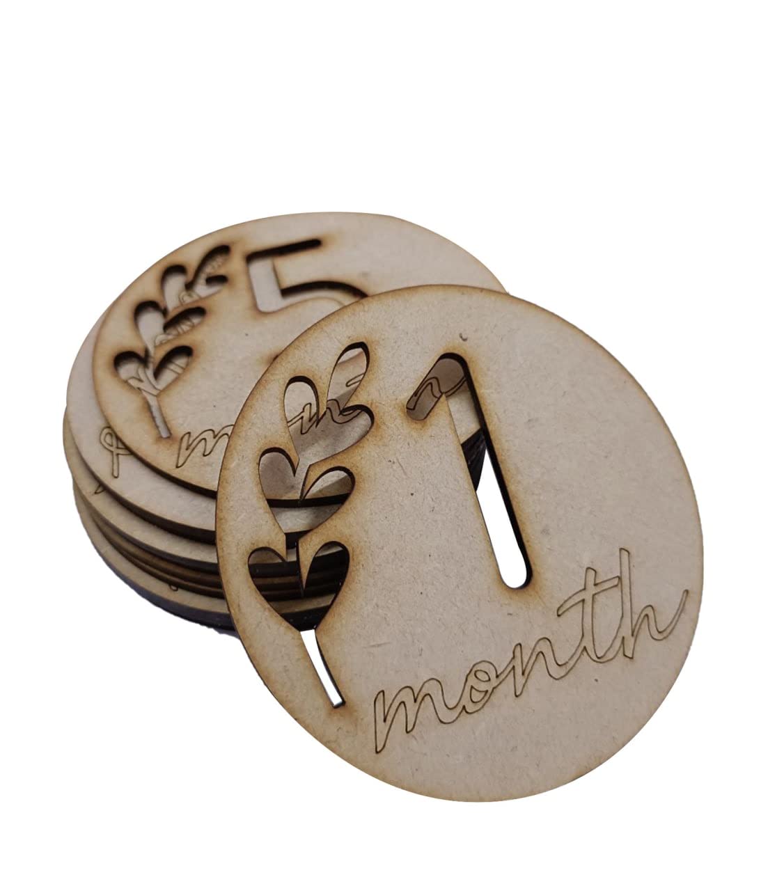 Wooden Monthly Milestone Discs for Baby Photos/Baby Milestone Cards/See Animals- Milestone Cards/New Baby Gift/Baby Shower Gift, 13 Count