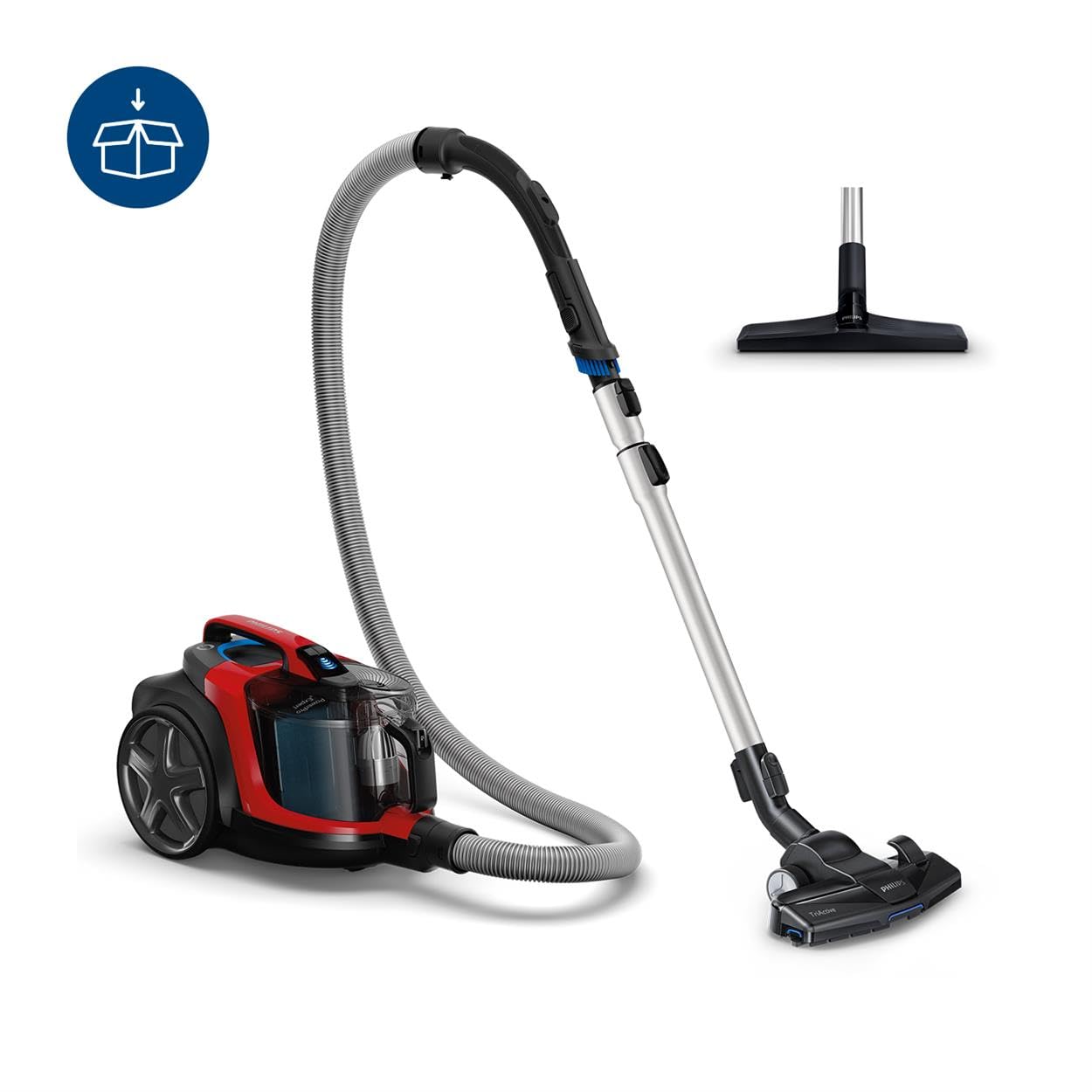 Philips PowerPro Expert Aspirapolvere Senza Sacco, 900W PowerCyclone 8, Filtro Allergy H13 e Spazzola TriActive, Cattura il 99,9% della Polvere (FC9729/09)