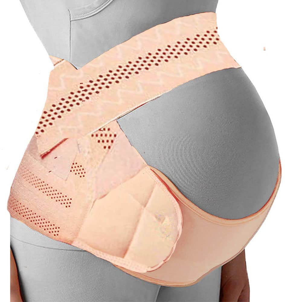Premium Donne Incinte Sostegno Pancia Fascia Posteriore Vestiti Cintura Vita Regolabile Cura maternità Addome Tutore Protezione per Supporto Addominale (Color : Nude-A, Size : M) (Nude b)