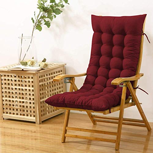 Image of PumPum Super Comfy Long Rocking Chair Cushion /Bench Back Seat Pad - Cotton, Handmade Quilts,(18x48 Inch,Maroon)