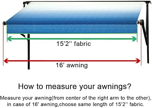 Miniatura 3 de Suncode Toldo de repuesto para toldo de vinilo de alta calidad Waterpoof de 16 pies para caravana, toldo de repuesto para toldo de caravana, color