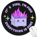 Hancynir Dumpster on Fire Small Mouse Pad, Cute Funny Mousepad with Non-Slip Rubber Base, Stitched Edge Mouse Pads for Desk Accessories, Mouse Mat for Laptop Gaming Work Office Supplies Decor
