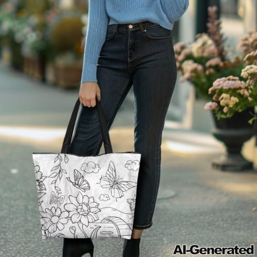Bolsa de compra reutilizable para colorear con dibujo de caricatura miniatura 3