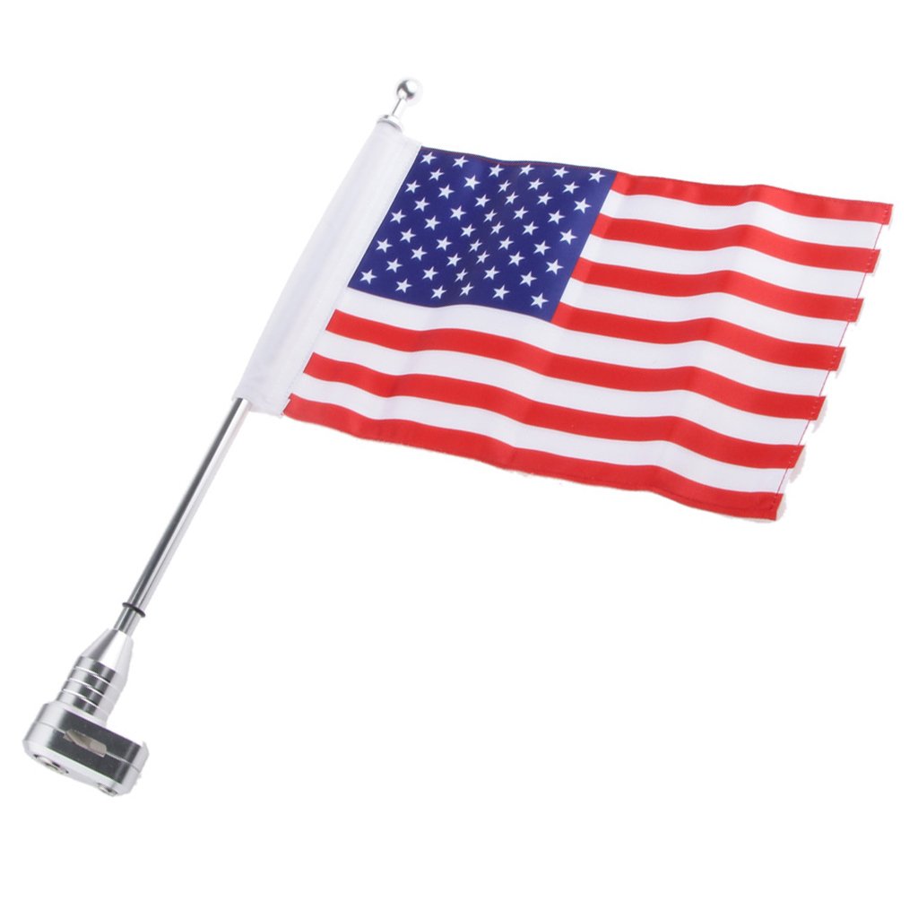 MagiDeal Amerikanisch USA-Flagge mit Halter Halterung auf Gepäckträger Montieren Pole für Passend für - XL883 1200