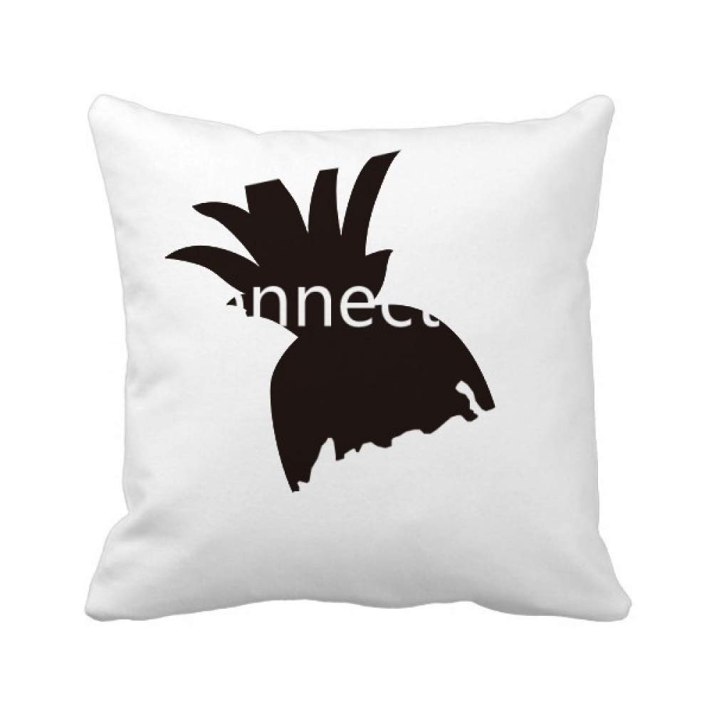Carte USA silhouette housse de coussin carrée motif ananas jaune 45x45 cm pour canapé salon