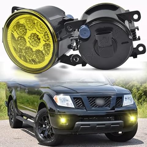 CHUSYYRAY Fog Lights Assembly Compatible with Nissan Pathfinder R51 Fog Lights 2005 2006 2007 2008 2009 2010 2011 2012 2013 2014, LED Clear Bumper Fog Light, 6000K IP67 Waterproof, Pack of 2 Cover