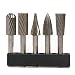 5 Pics 1/4" Hex Shank HHS Rotary Wood Carving Burr File Rasp Drill Bit Set