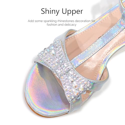 FLYFUPPY Girls Sandals Kids Strap Low Medium Heel Dress Open Toe Sandals2