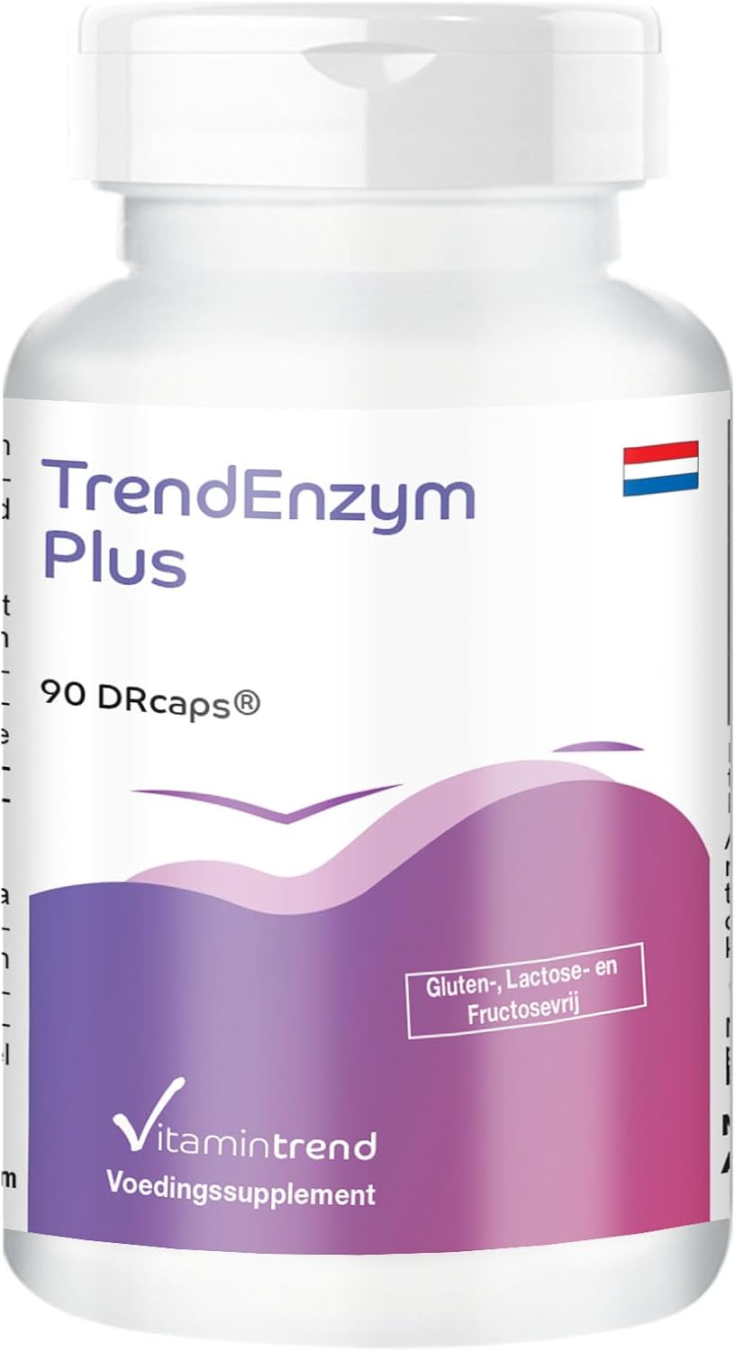 TrendEnzym Plus – met bromelaïne, trypsine, chymotrypsine en rutine – 90 DRcaps – hoge dosering – veilige dosering – veganistisch – biologisch beschikbare supplementen uit Duitsland | Vitamintrend