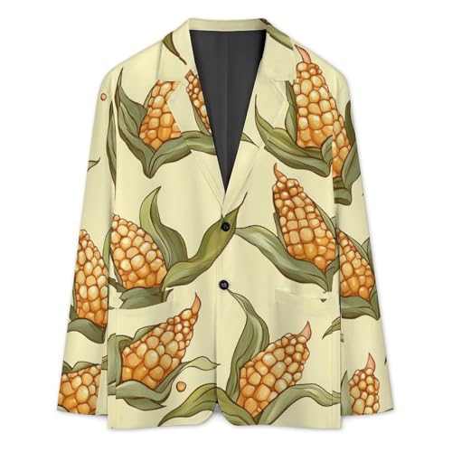 Funny Corn Mens Blazer Lightweight Sport Coat Two Button Suit Jackets3